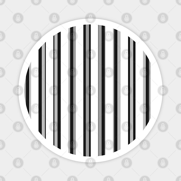 BLACK AND WHITE AND GREY STRIPE WITH THIN AND MEDIUM STRIPES Magnet by colorsandpatterns